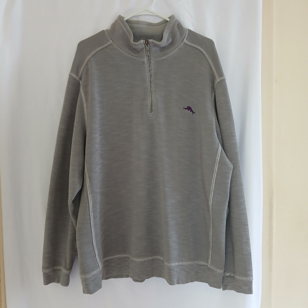 Tommy Bahama Quarter Zipup Logo Sweater XXL